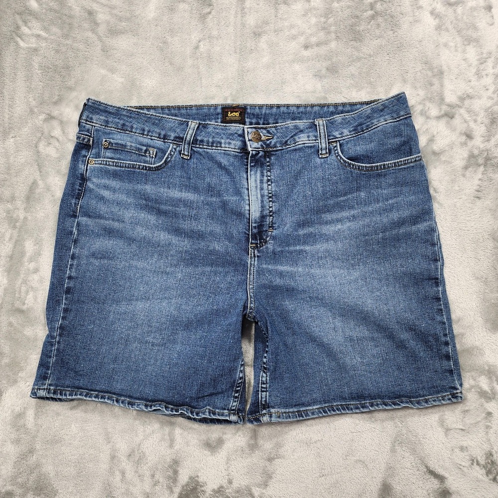 Lee Shorts Womens 20M‎ Blue Bermuda Denim Jean Stretch Casual 5 Pocket Summer